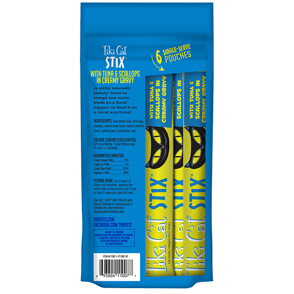Tiki Cat - STIX - Tuna & Scallops Wet Treats For Cats
